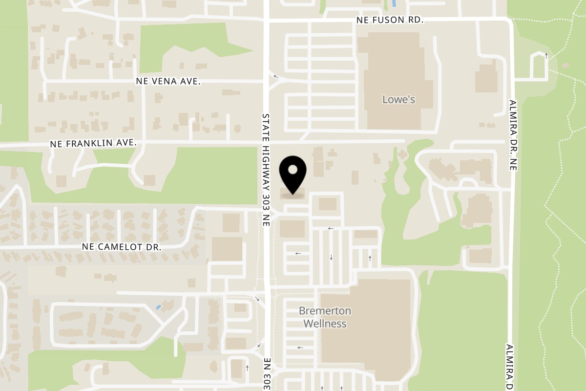 Map showing the location of 808 Poke Shop on 5072 WA-303 Ste 103 in Bremerton